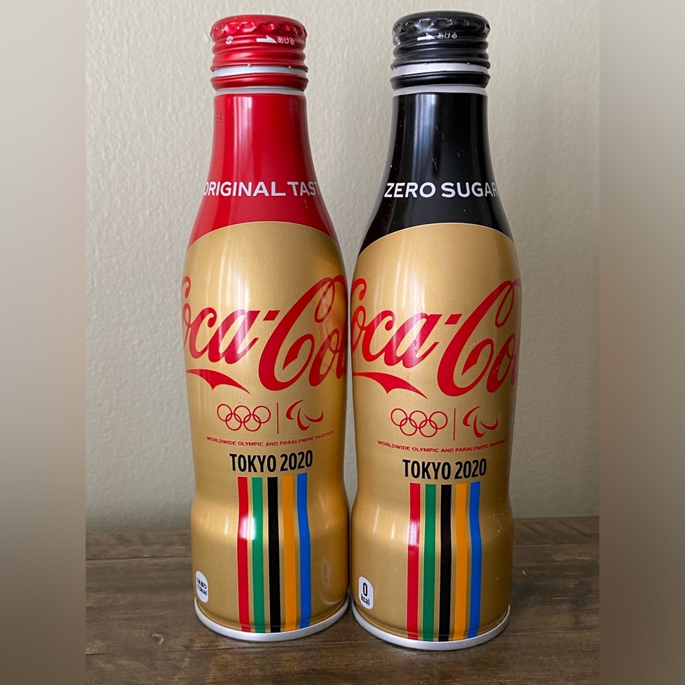 Tokyo Olympic 2020 Coca Cola aluminum bottles (set of 2)